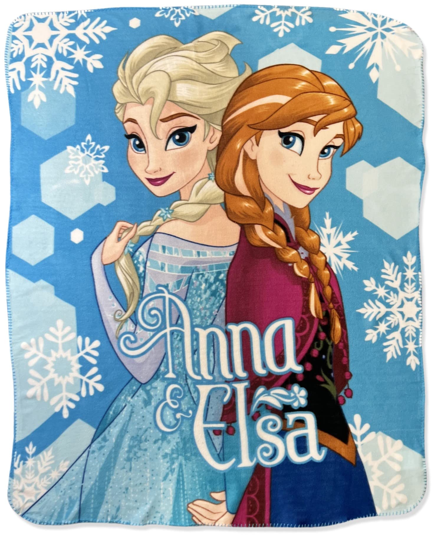 Disney Frozen Princess Anna Elsa & Olaf Snowflakes Castle Fleece Throw Blanket - Soft Cozy Bed Couch Blanket for Kids Adults Winter Gift