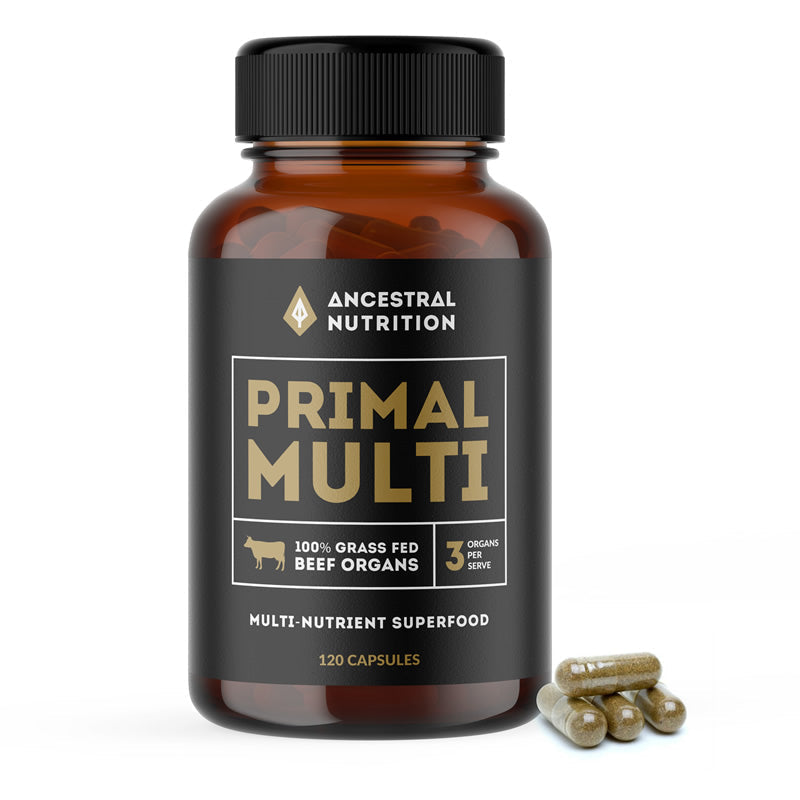 Ancestral Nutrition Primal Multi Beef Organs Supplement - Grass Fed, Freeze Dried for Optimal Nutrient Absorption - Supports Gut Health, Energy & Immunity - Perfect for Paleo, Keto & Carnivore Diets