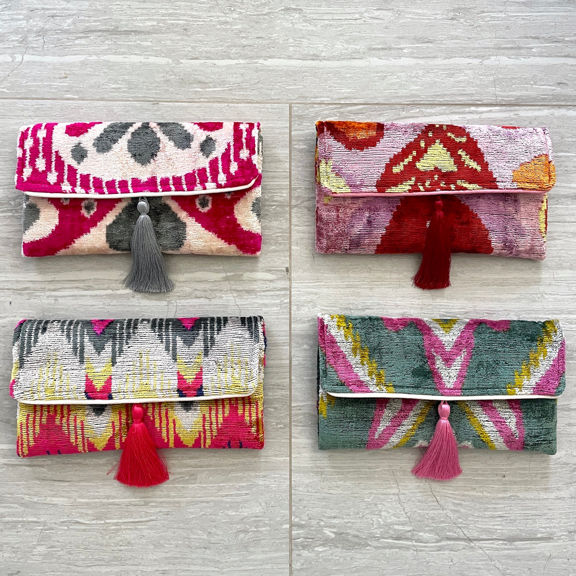 Monte Carlo Ikat Clutch Bag for Women - Stylish Handbag for Evening Parties, Weddings & Special Occasions