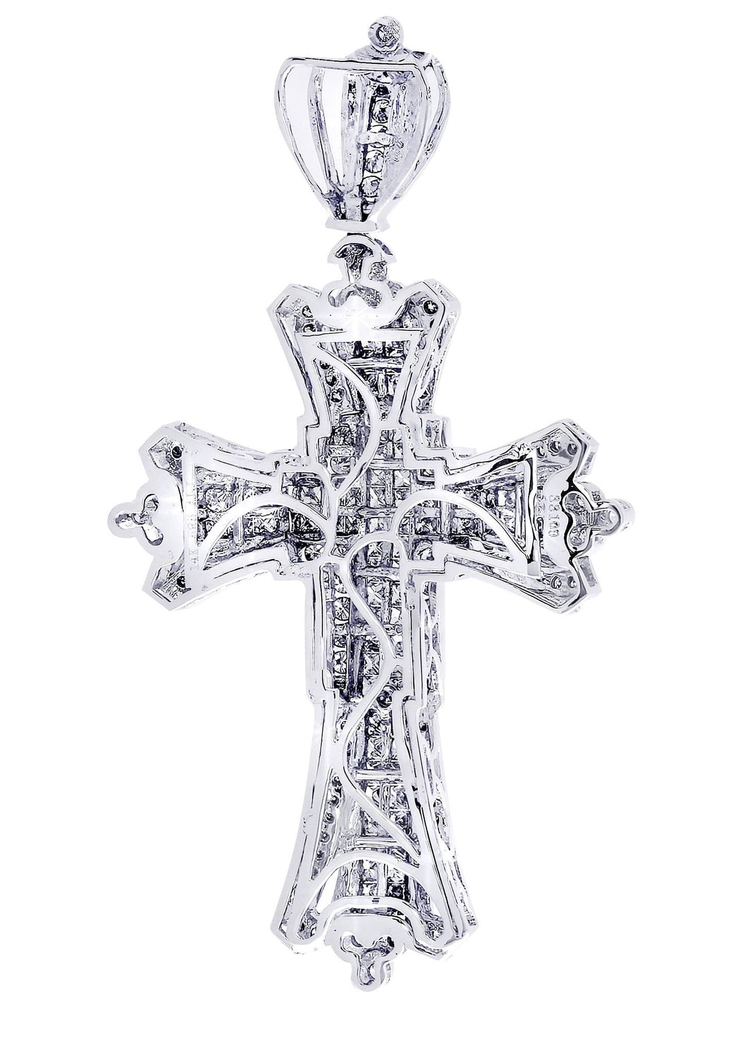 3.27 Carat Diamond Cross Pendant Necklace - 15.41 Grams Solid Gold Jewelry for Women - Perfect for Weddings, Anniversaries & Special Occasions