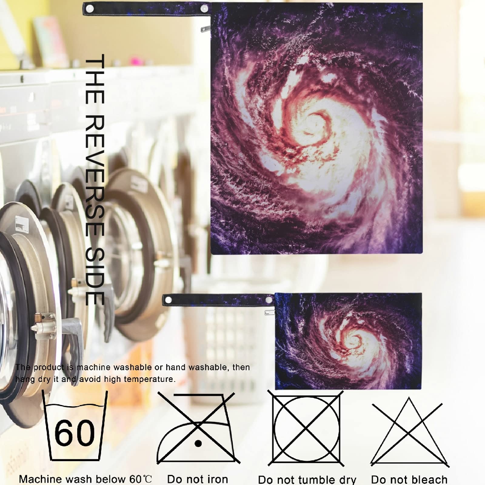 Visesunny 2-Pack Purple Spiral Galaxy Wet Bags - Waterproof Reusable Zippered Pouch for Diapers, Swimsuits & Gym Clothes - Perfect for Travel, Beach, Daycare & Stroller Organization