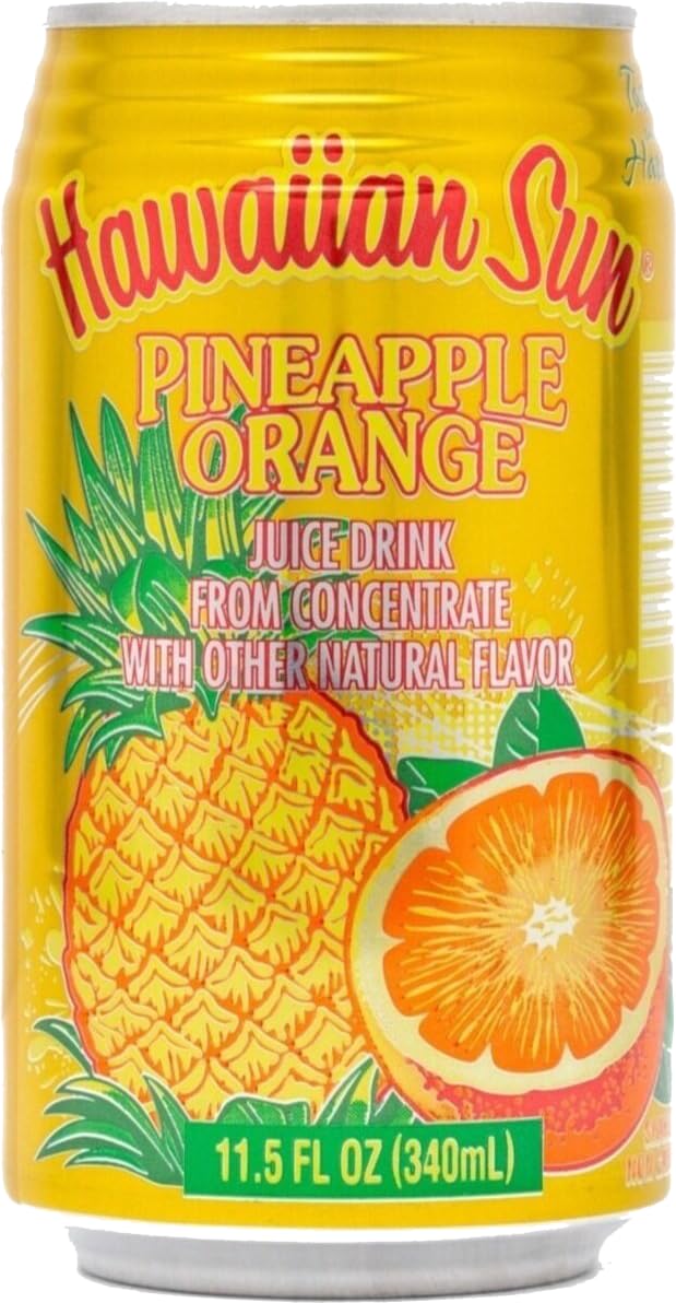 Hawaiian Sun Pineapple Orange Juice Drink - 11.5 fl oz (24 Cans) - Tropical Fruit Beverage for Summer Parties, Beach Picnics & Family Gatherings