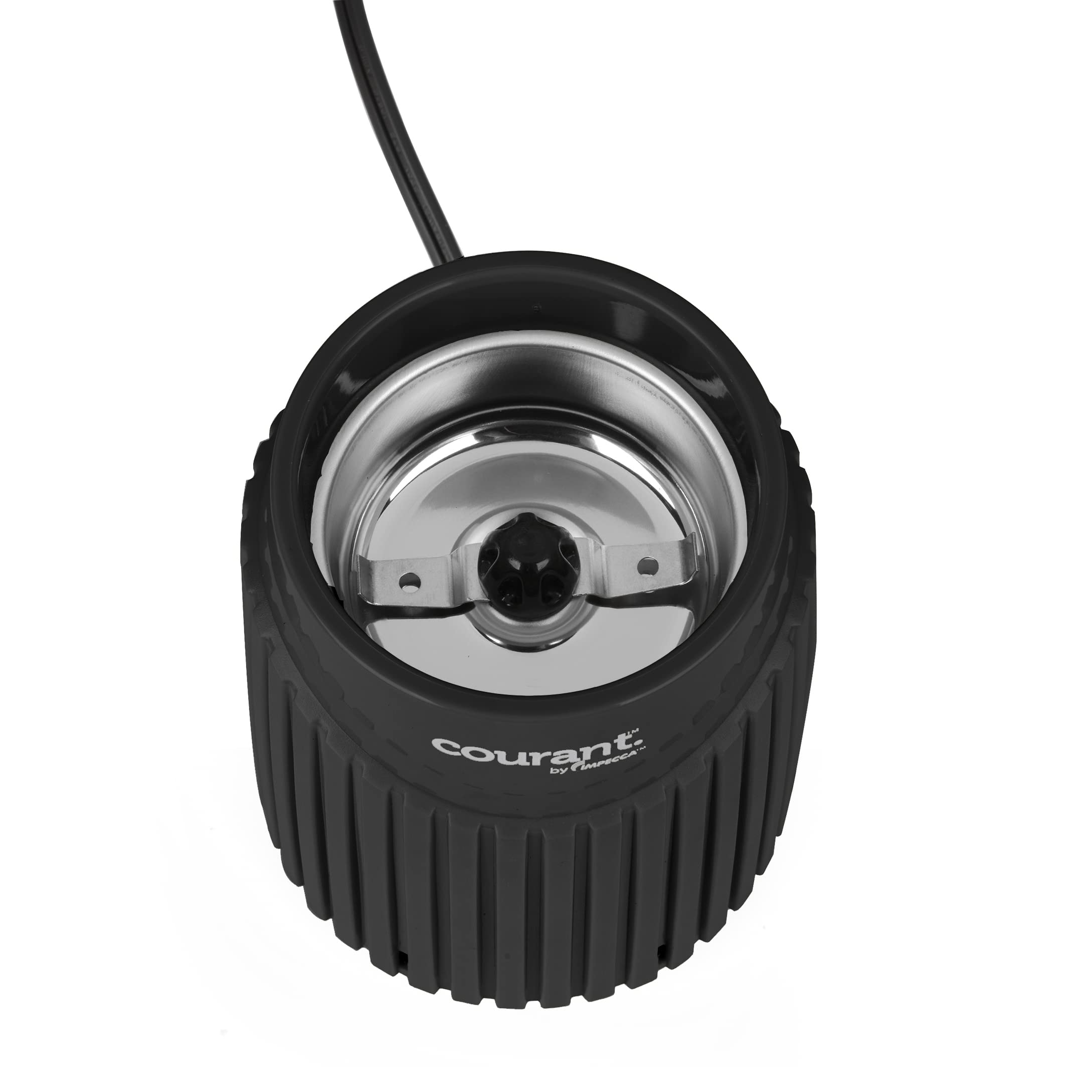 Premium Electric Coffee Grinder One Touch - Heavy Duty Stainless Steel Blades, 150W Powerful Motor for Coffee Beans & Spices - Durable Black Base - Perfect for Home Kitchens & Coffee Shops