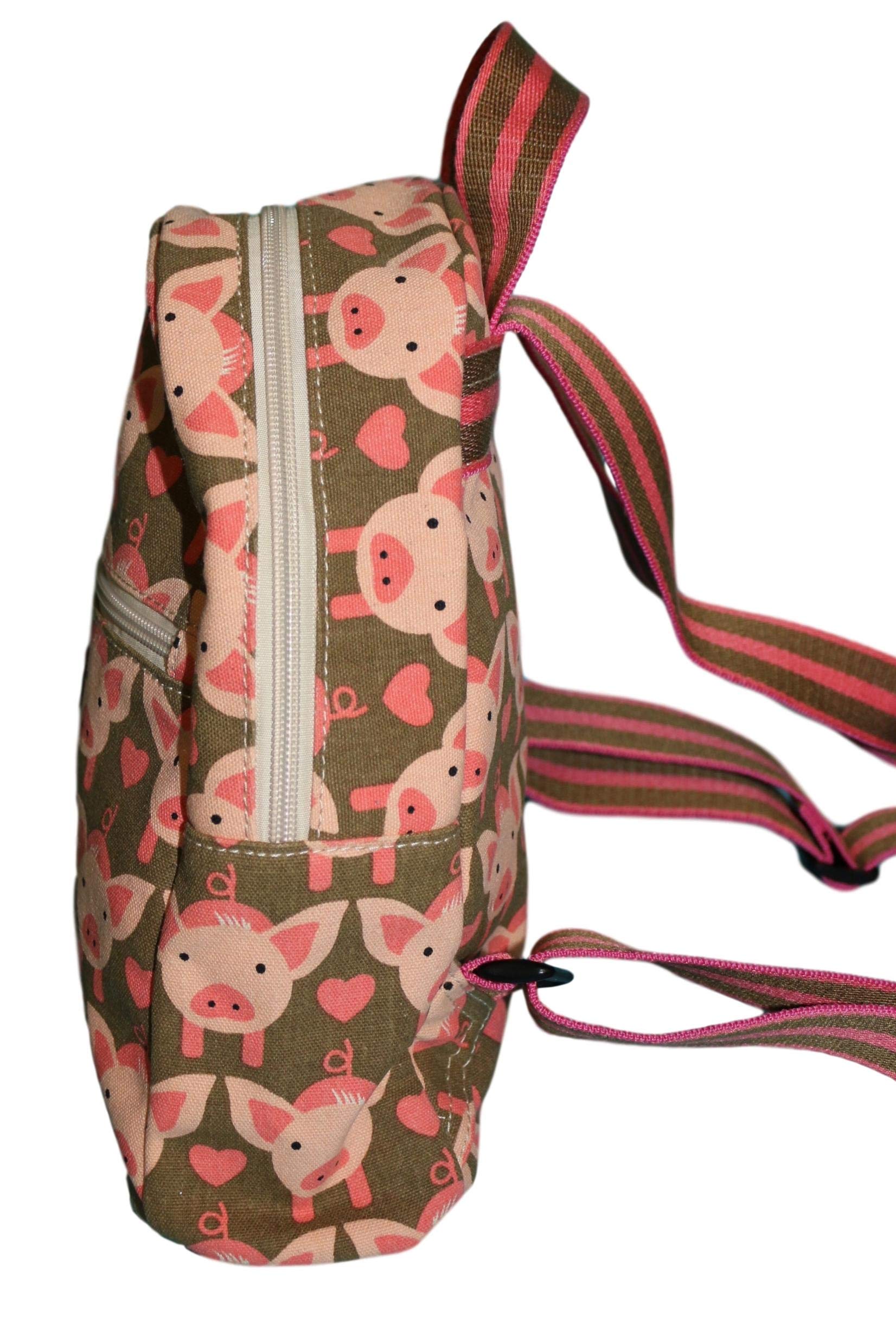 Bungalow 360 Mini Backpack for Adults - Small Pig Design, Lightweight & Durable Daypack for Travel, Hiking, Festivals & Everyday Use