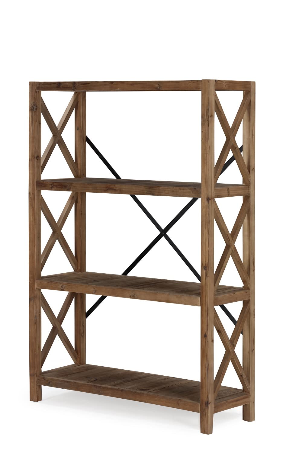 Elinor Bookcase - Natural/Black Finish Wooden Bookshelf for Home Office, Living Room & Bedroom Storage - Modern & Stylish Furniture for Books, Decor & Organizing