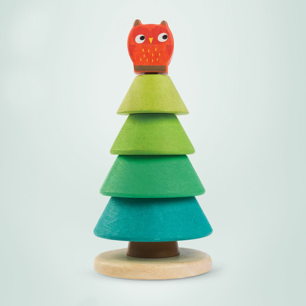 Stacking Fir Tree Toy - Wooden Educational Stacking Game for Kids, Montessori Learning Toys for Toddlers - Perfect for Early Childhood Development & Playroom Decor