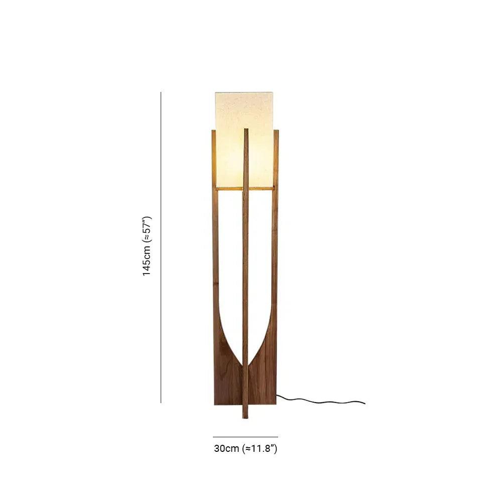 Modern Square Wooden Frame Floor Lamp - Stylish Home Decor for Living Room, Bedroom & Office Lighting