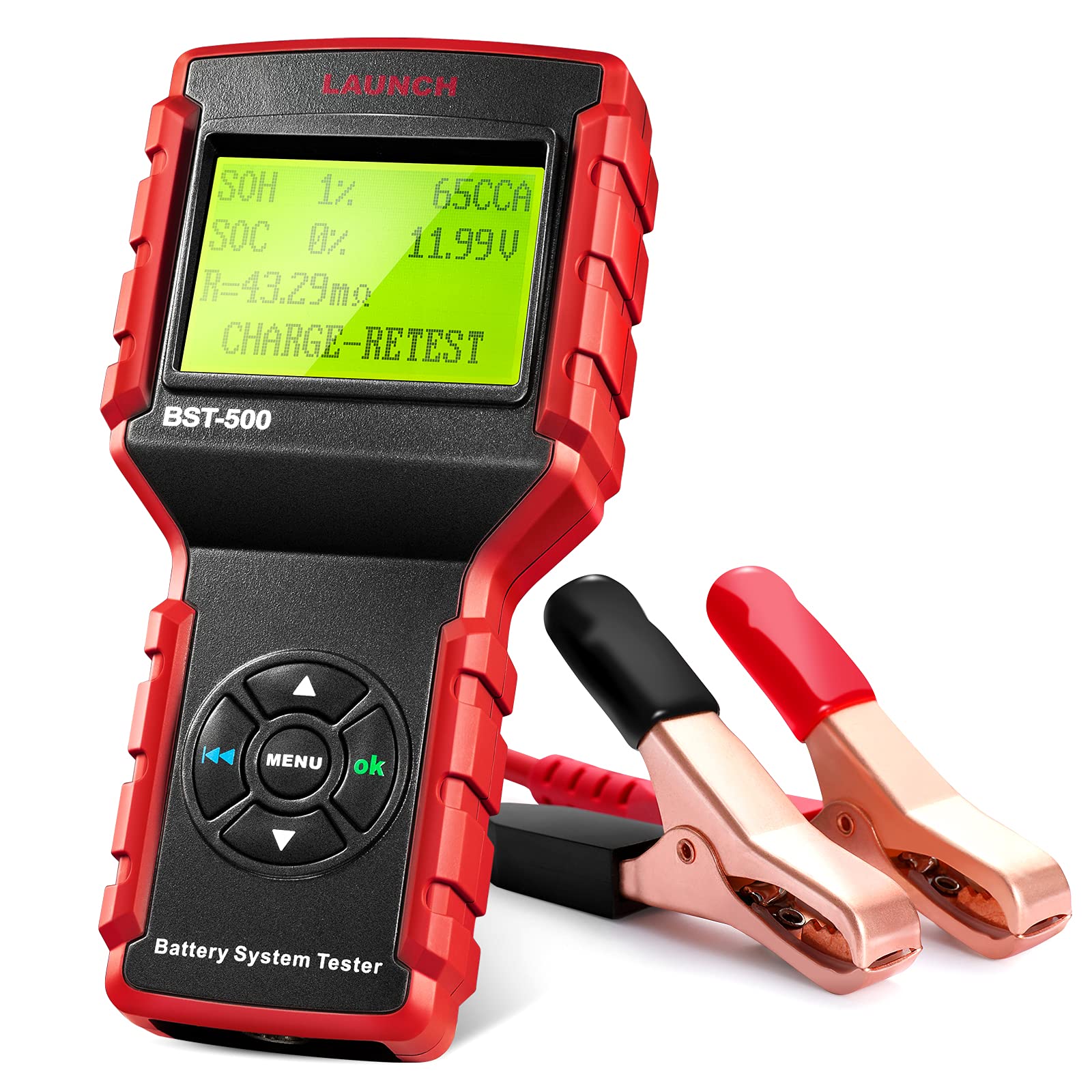 LAUNCH BST-500 12V/24V Car Battery Load Tester - 100-2000CCA Automotive Battery & Alternator Diagnostic Tool for Cars, Trucks, Boats, Lawn Mowers - Works with Flooded, AGM, Gel, EFB Batteries | Perfect for Mechanics, DIY Auto Repair & Fleet Maintenance