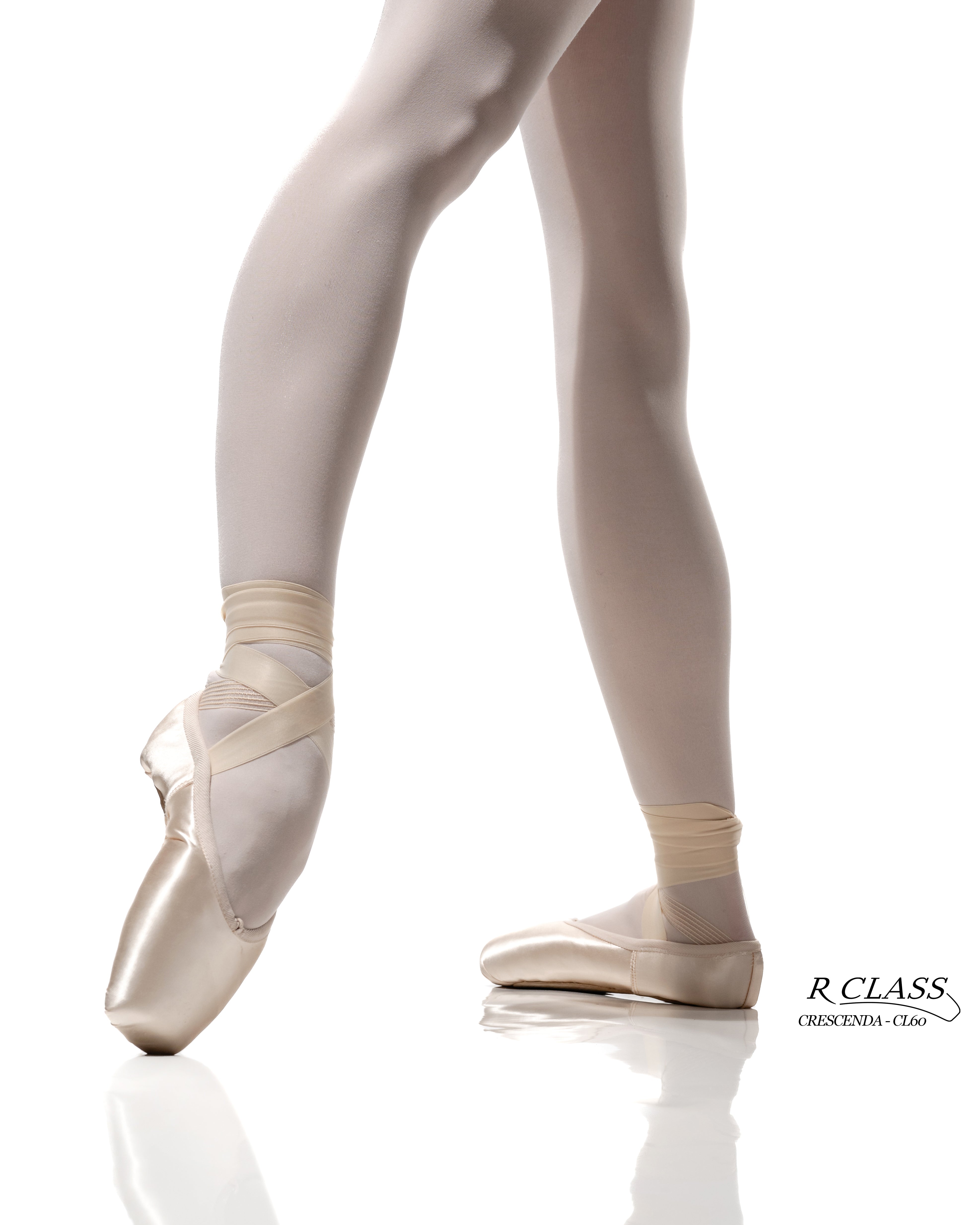 R Class CL60 Crescenda Professional Ballet Pointe Shoes for Women - Perfect for Ballet Performances, Dance Practice & Recitals