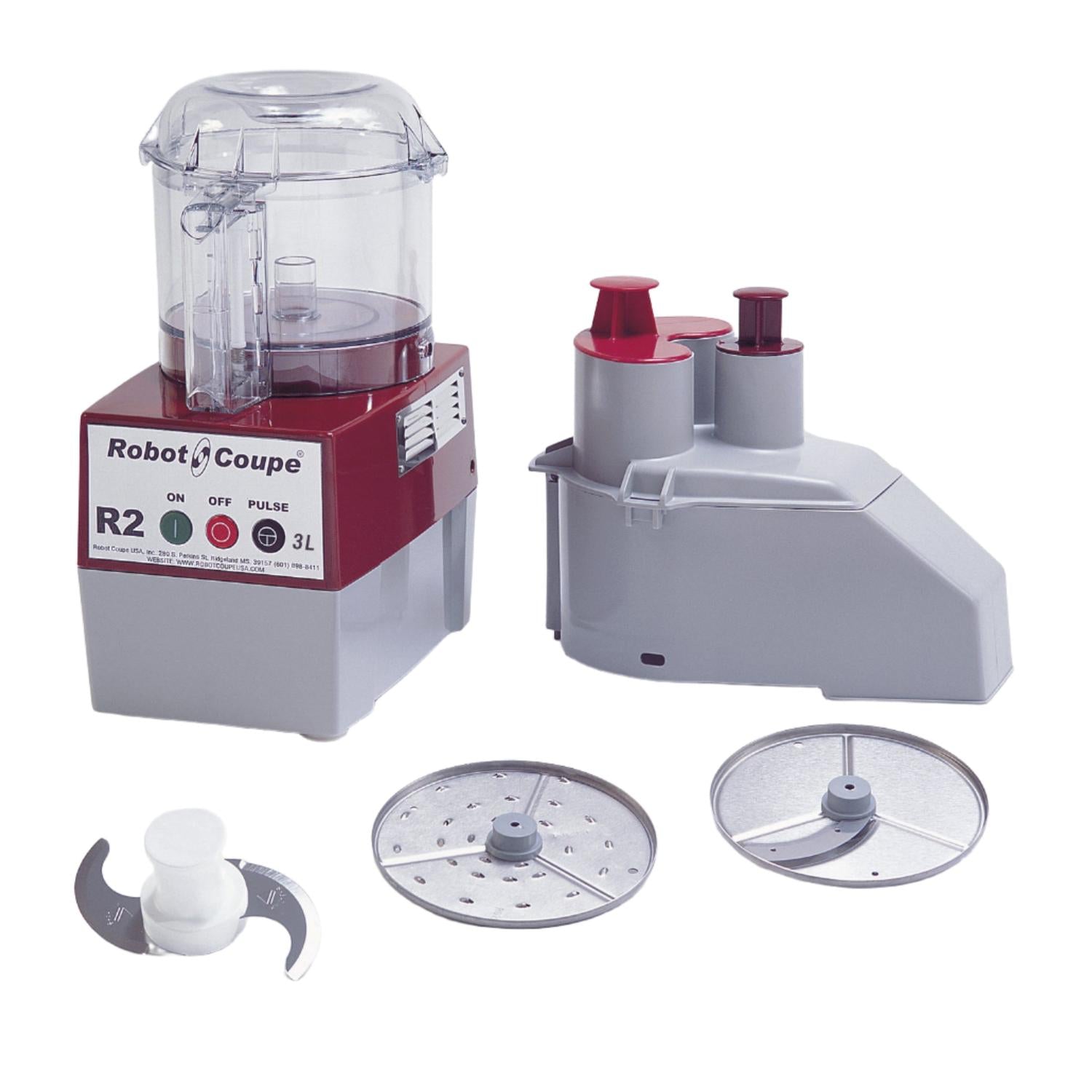 Robot Coupe 3 Qt Commercial Food Processor with Continuous Feed & 4 Discs - Clear Bowl, 2 HP Motor - Perfect for Restaurants, Catering & Bulk Food Prep