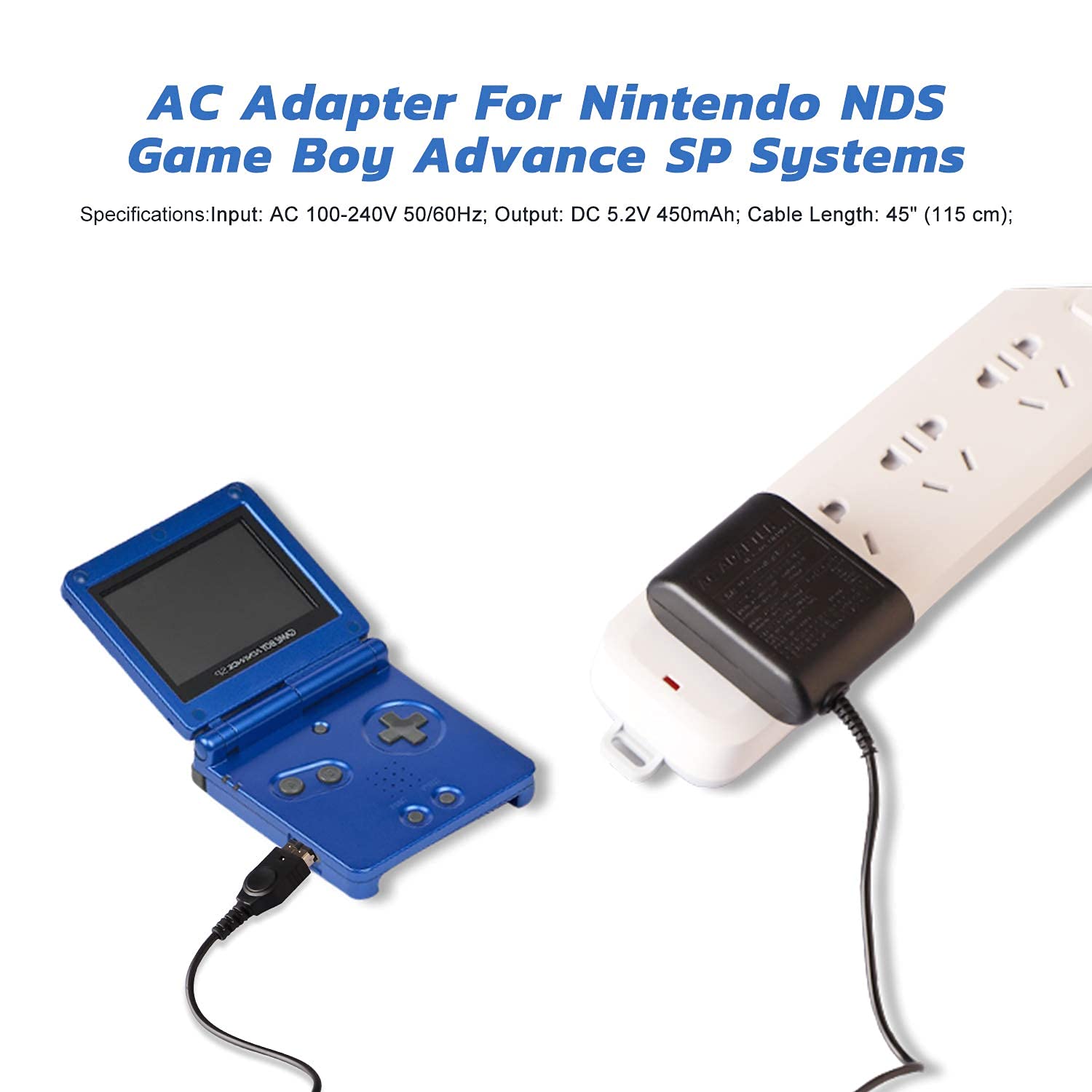 Xahpower Gameboy Advance SP Accessories Kit - 1 Charger, 1 Charge Cable & 1 Battery Pack for GBA SP Systems | Perfect for Gaming On-The-Go & Retro Game Collection