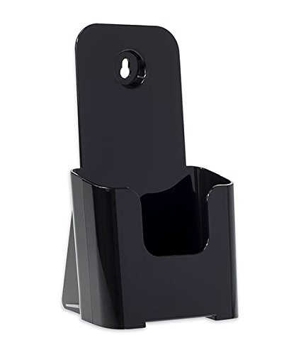 Source One Tri-Fold Brochure Holder 4x9 Inches (48 Pack, Black) - Perfect for Trade Shows, Restaurants, and Retail Displays