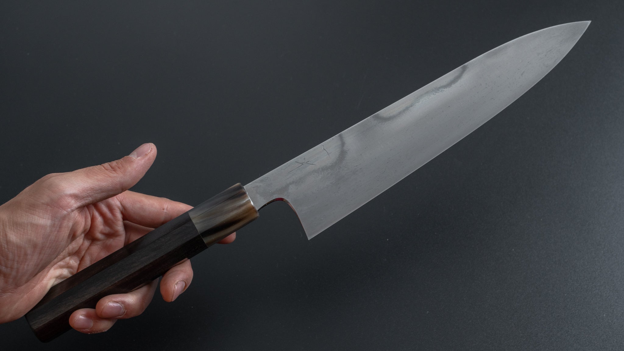 Hitohira Togashi Yohei Blue #1 Mizu Honyaki Gyuto 240mm Japanese Chef Knife with Taihei Ebony Handle - Premium Kitchen Knife for Professional Chefs & Home Cooking (Includes Saya)