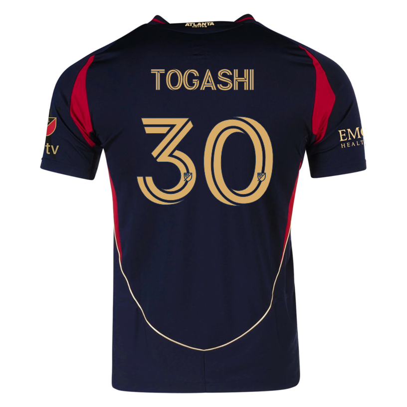 Adidas Cayman Togashi Atlanta United Authentic Home Jersey with MLS Patches 2025-2026 - Red & Black Soccer Shirt for Fans & Game Day Wear