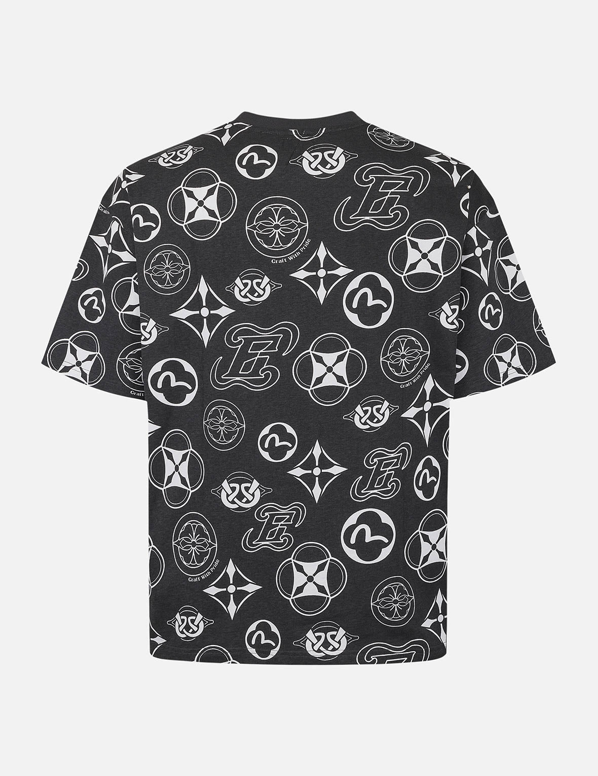 Trendy Allover Multi Logo Print Loose Fit T-Shirt for Men & Women - Casual Streetwear, Graphic Tee for Everyday Wear