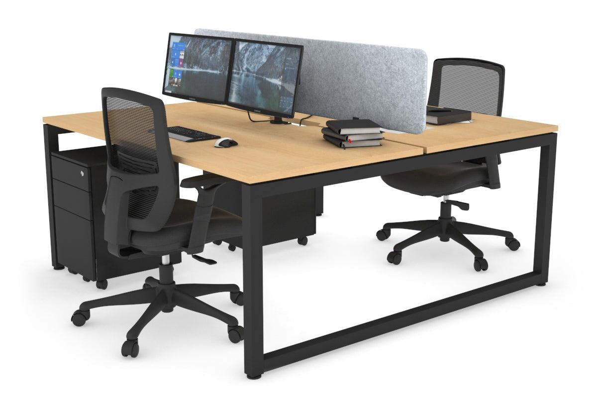Quadro Loop Legs 2 Person Office Workstation - 1600L x 800W with Cable Management - Modern Shared Desk for Collaborative Workspaces & Home Offices