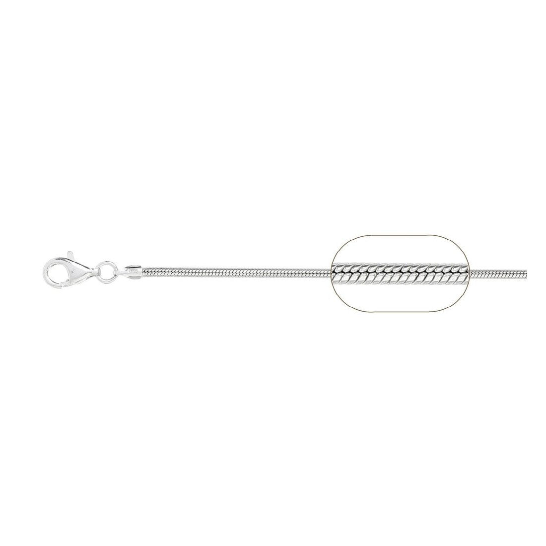 1MM 020 Rhodium Plated Snake Chain Necklace - .925 Sterling Silver 16-24 Inch Adjustable Length - Perfect for Layering, Gifts & Everyday Elegance