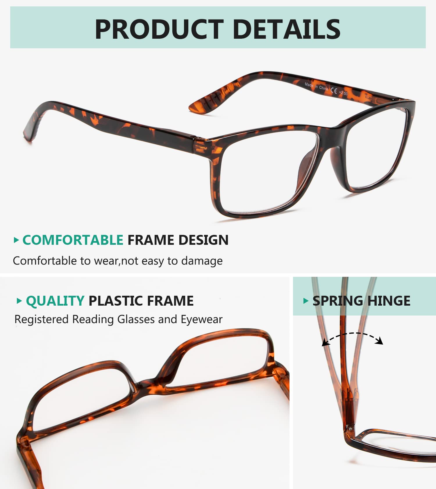 Eyekepper Photochromic Transition Reading Glasses for Women & Men - Tortoise Frame +1.50 Magnification - Light Adaptive Lenses for Indoor/Outdoor Reading, Driving & Computer Use
