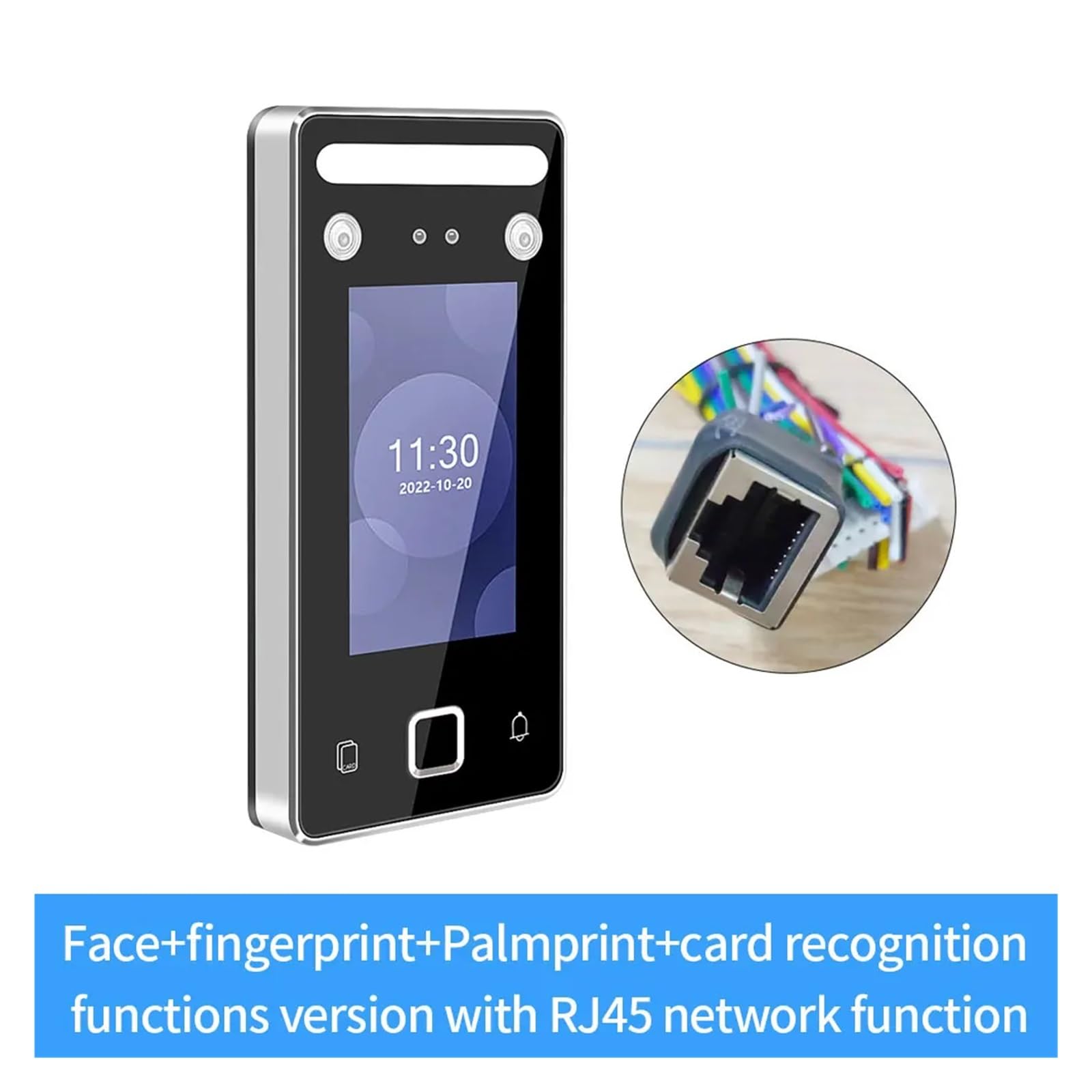 Biometric Access Control System - Metal IP Face Recognition & Fingerprint Keypad for Secure Gate Entry | TCP/IP & Card Reader | Ideal for Office, Warehouse & Time Attendance Management