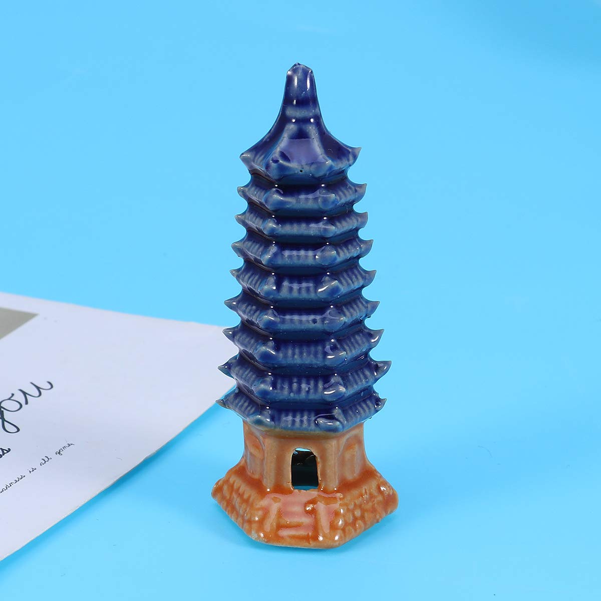 POPETPOP Mini Pagoda Fish Tank Decor - Japanese Style Betta Fish Accessories, Home Aquarium Ornaments for Small Tanks & DIY Crafts | Perfect for Betta Fish, Shrimp Tanks & Zen Home Decor