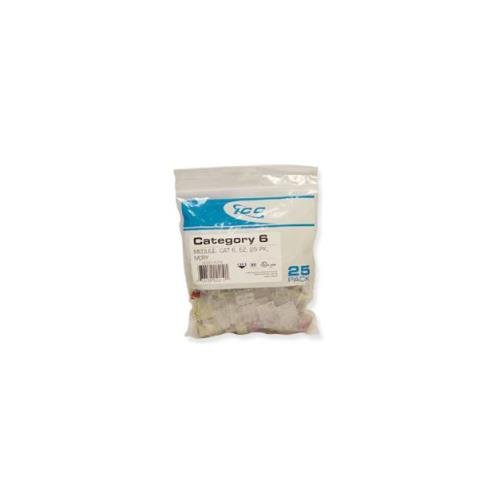 ICC ICC-CAT6JKPK-WH IC107L6CWH - 25-Pack Cat6 Ethernet Jacks in White for High-Speed Networking - Perfect for Office, Data Center & Home Network Installations