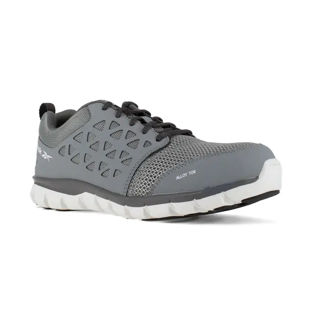 Sublite Cushion Alloy Toe Athletic Work Shoes for Men - Lightweight Safety Shoes with Shock Absorption, Slip Resistant & Comfortable Grey Work Sneakers - Perfect for Construction, Warehouse & Industrial Work