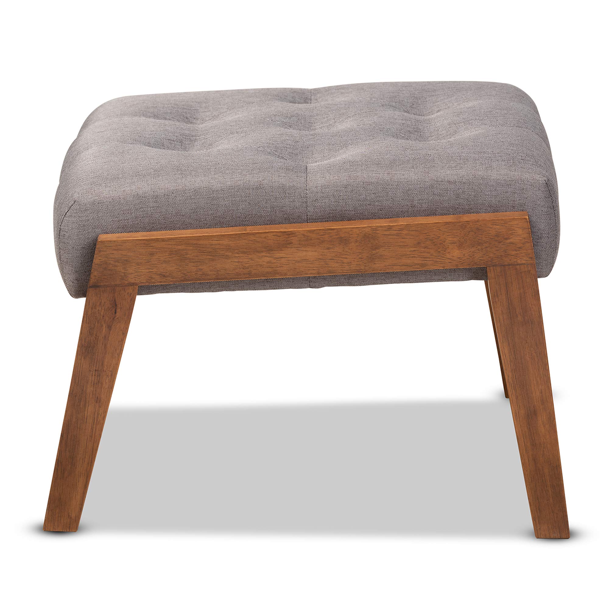 Baxton Studio Grey/Brown Upholstered Footstool - Modern Ottoman with Storage for Living Room, Bedroom & Home Decor