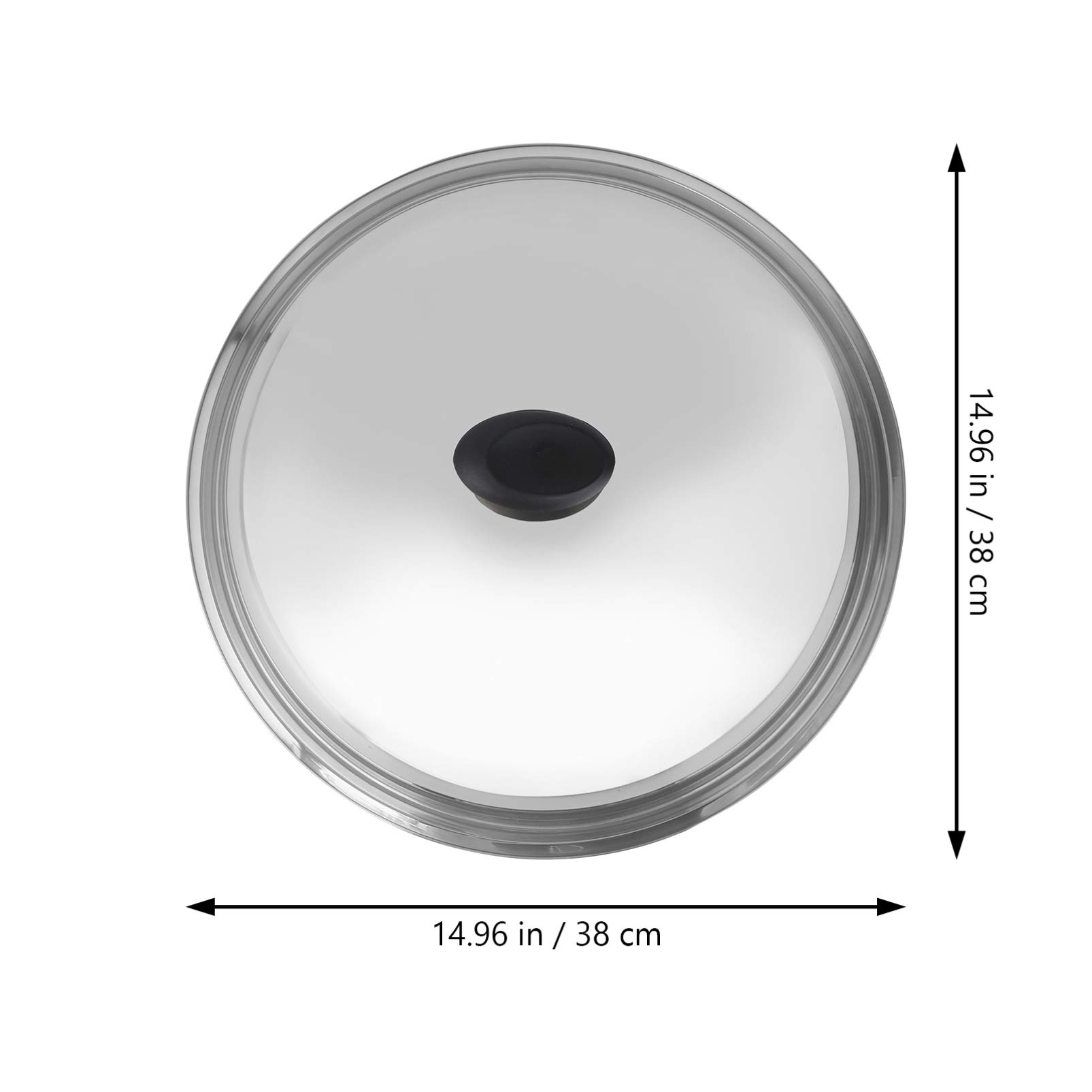 Hemoton 38cm Stainless Steel Cooking Pan Lid - Replacement Pot Cover for Skillet, Wok & Cookware - Round Knob Handle with Anti-Scald Design (Random Knob Style) - Perfect for Frying, Steaming & Slow Cooking