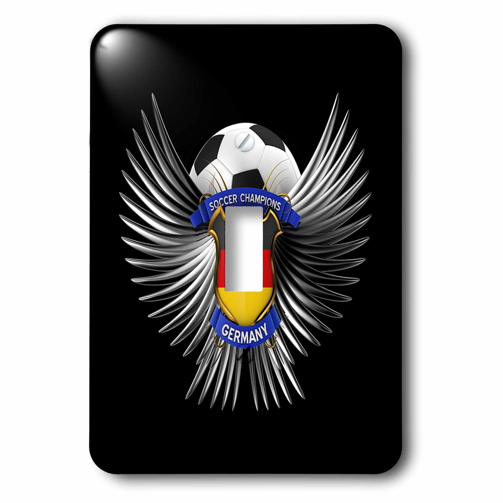 Germany Soccer Ball Light Switch Cover with Team Crest - 3D Printed Design for Home & Office Decor - Perfect for Sports Fans, Bedroom, Game Room, or Man Cave