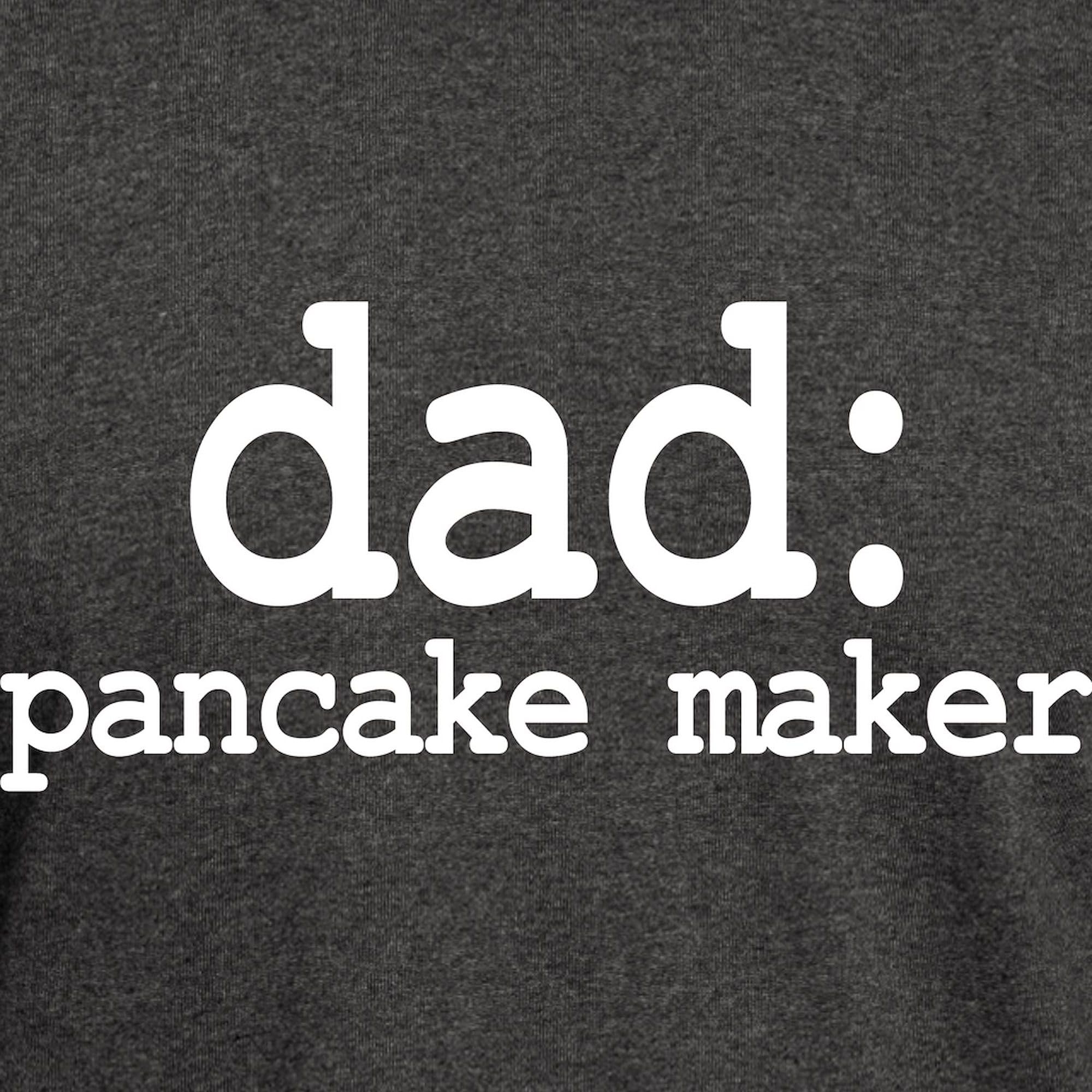 Dad Pancake Maker Graphic Dark T-Shirt for Men | 100% Cotton Classic Fit | Funny Breakfast Cooking Apparel for Fathers Day & Family Gatherings
