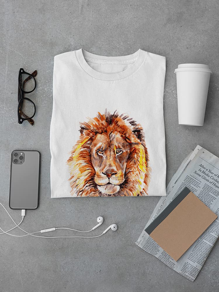 Smartprints Cute Lion Watercolor Sketch T-Shirt for Men - Soft Cotton Graphic Tee for Casual Wear, Street Style & Everyday Outfits