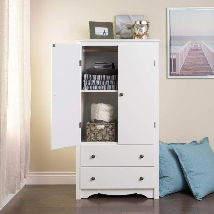Sonoma 2 Door Armoire - White, Black & Espresso Finish Options | Bedroom Closet Storage & Organization Solution