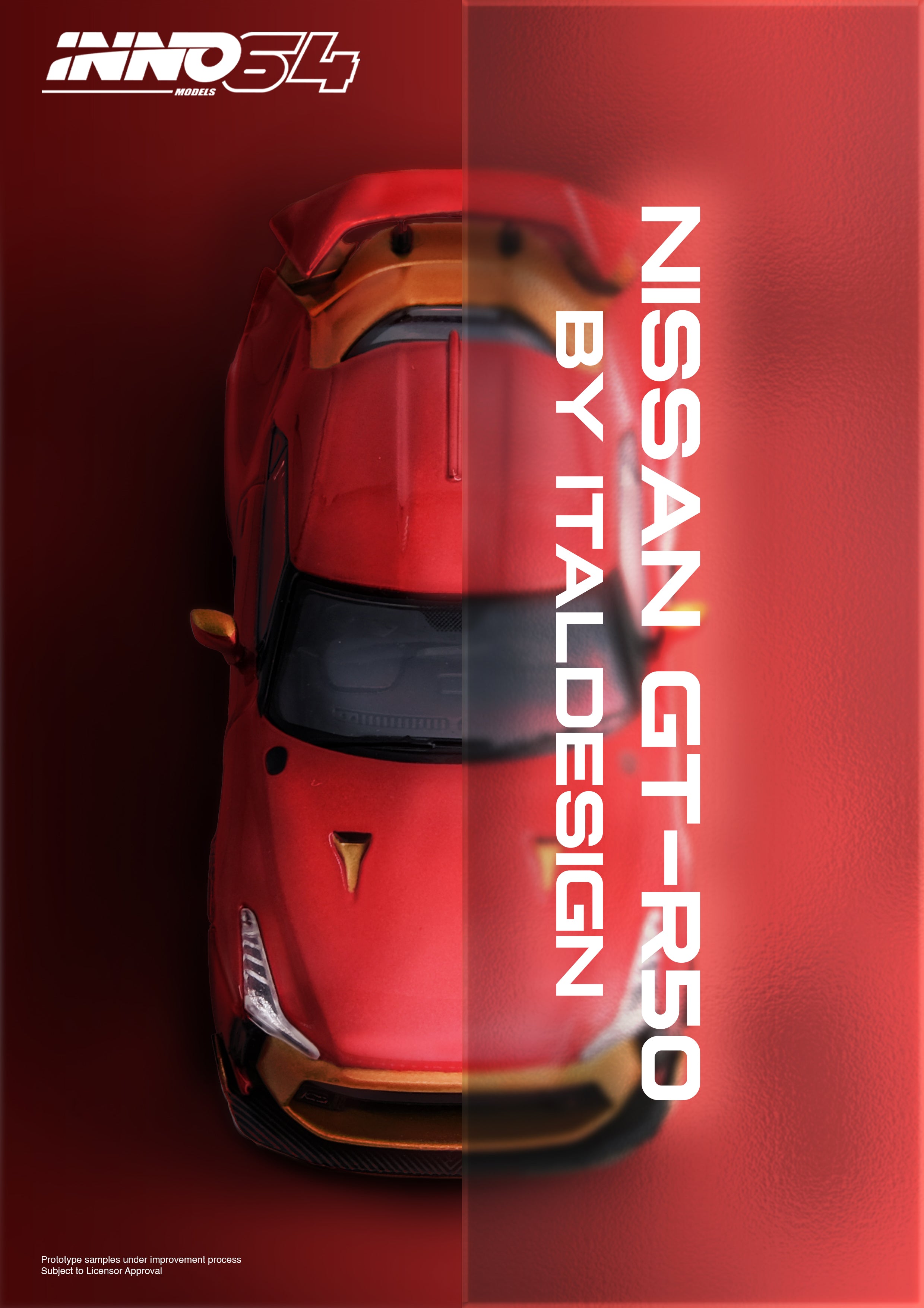 PREORDER INNO64 1:64 Scale Nissan GT-R50 by Italdesign - Red Diecast Model Car for Collectors, Display & Racing Scenes