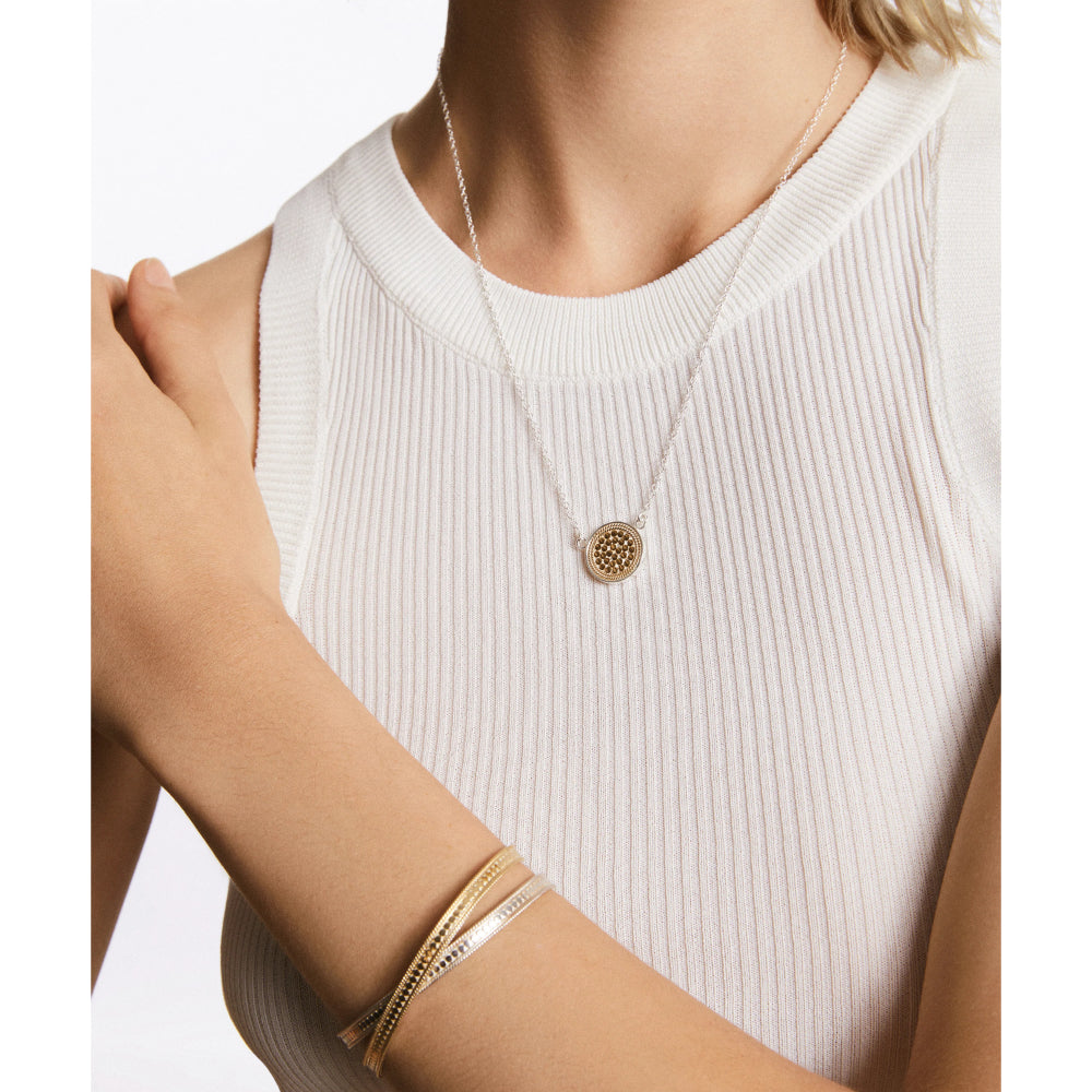 Anna Beck Classic Reversible Disc Necklace - Elegant Gold & Silver Pendant for Women | Perfect for Everyday Wear, Date Nights & Special Occasions