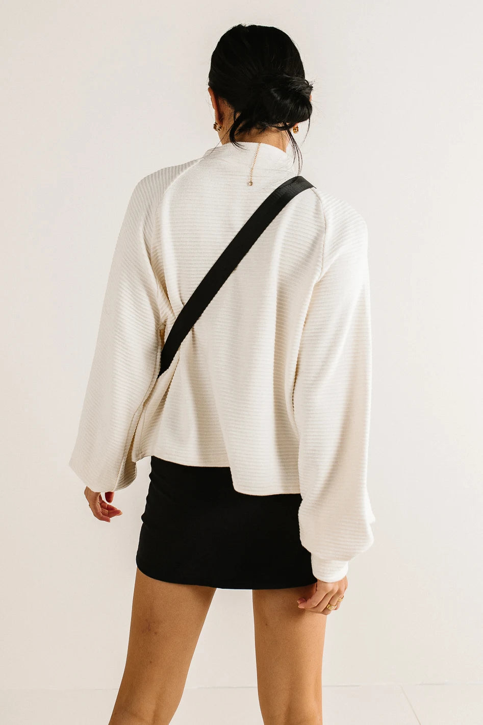 Ella Textured Cream Blouse for Women - Soft & Stylish Knit Top - Perfect for Casual Outings, Office Wear & Date Nights