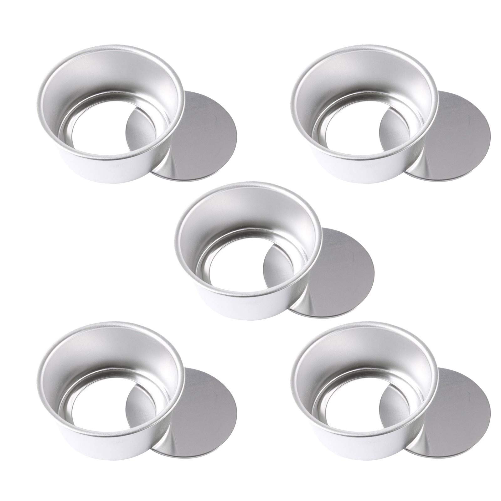 5-Piece Aluminum Alloy Square Cake Pan Set with Removable Carbon Steel Bottom - Perfect for Baking Cakes, Brownies, and Candy Molds | Ideal for Home Bakers & Professional Chefs