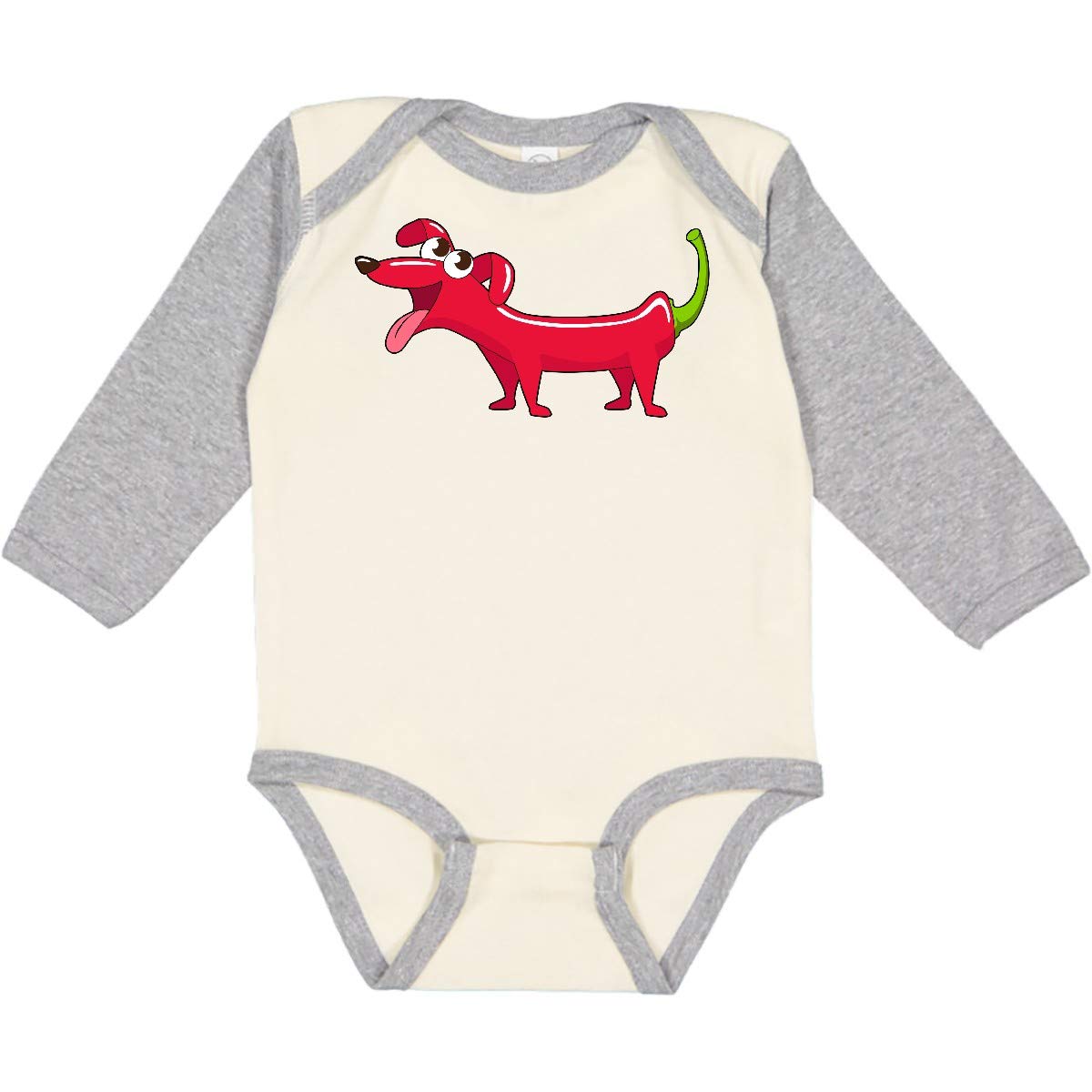 Inktastic Chili Dog - Adorable Pepper-Shaped Dog Long Sleeve Bodysuit for Babies & Toddlers | Perfect for Family Photos, Halloween Costumes & Playdates