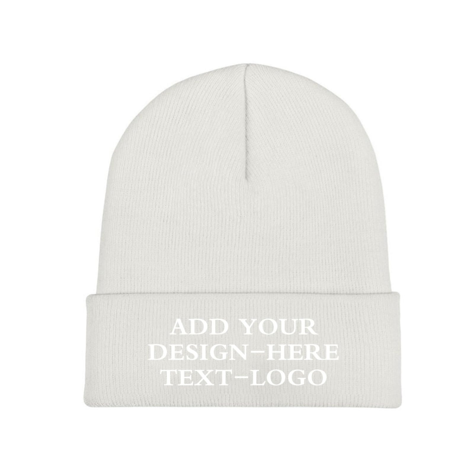 Custom Knit Beanies with Text, Picture & Logo - Personalized Winter Hats for Men & Women - Corporate Party, Team & Promotional Hats - Perfect for Gifts, Events & Cold Weather Fashion