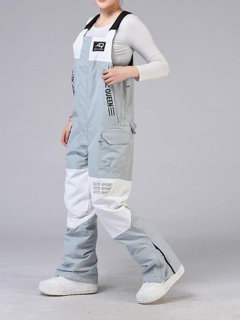 Waterproof Windproof Insulated Women's Snow Bibs Ski Pants - Ripstop Snowboarding Overalls for Winter Sports | Cold Weather Skiing, Snowboarding & Outdoor Activities