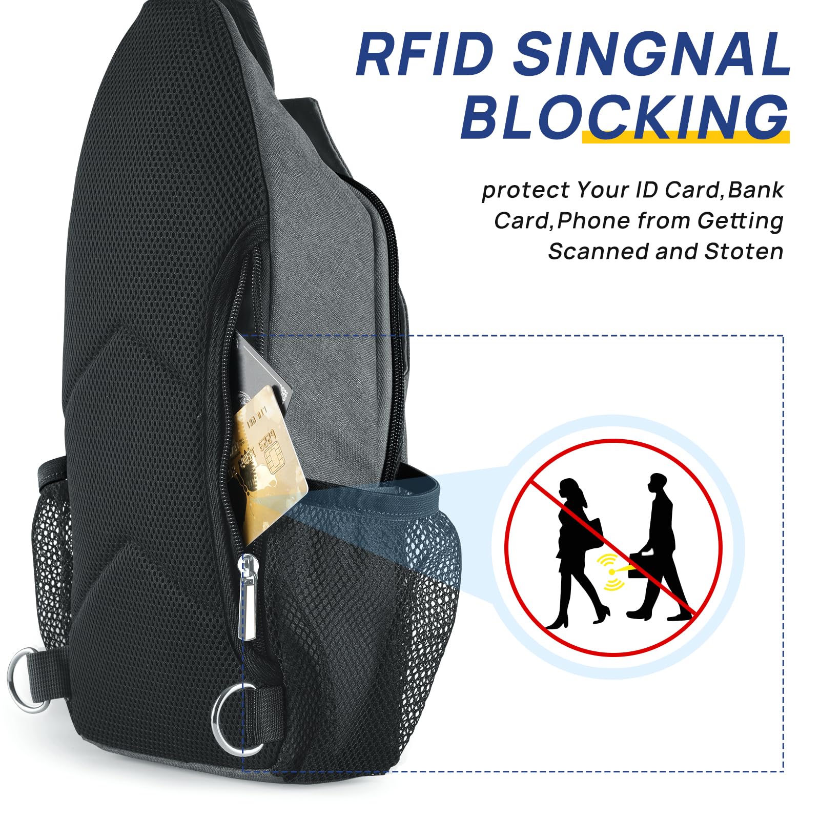 BROADREAM Anti Theft RFID Blocking Sling Backpack - Waterproof Crossbody Shoulder Bag for Travel, Hiking & Daily Use - Secure Chest Bag for Women & Men (2024 New) | Perfect for Commuting, Outdoor Adventures & City Exploration