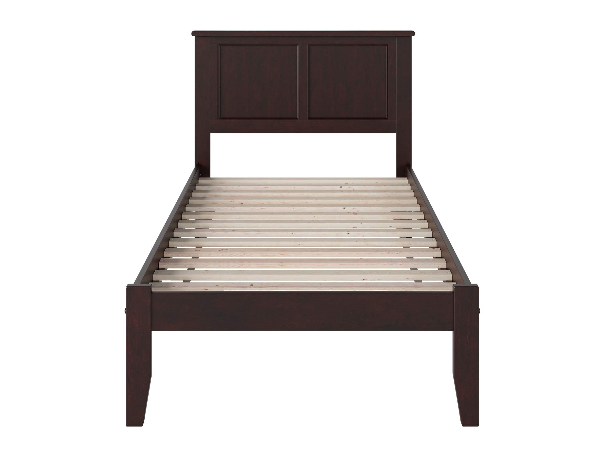 AFI Madison Twin XL Platform Bed with USB Charger - Espresso Wood Finish - Space Saving Modern Bed Frame for Small Rooms, Dorms & Apartments