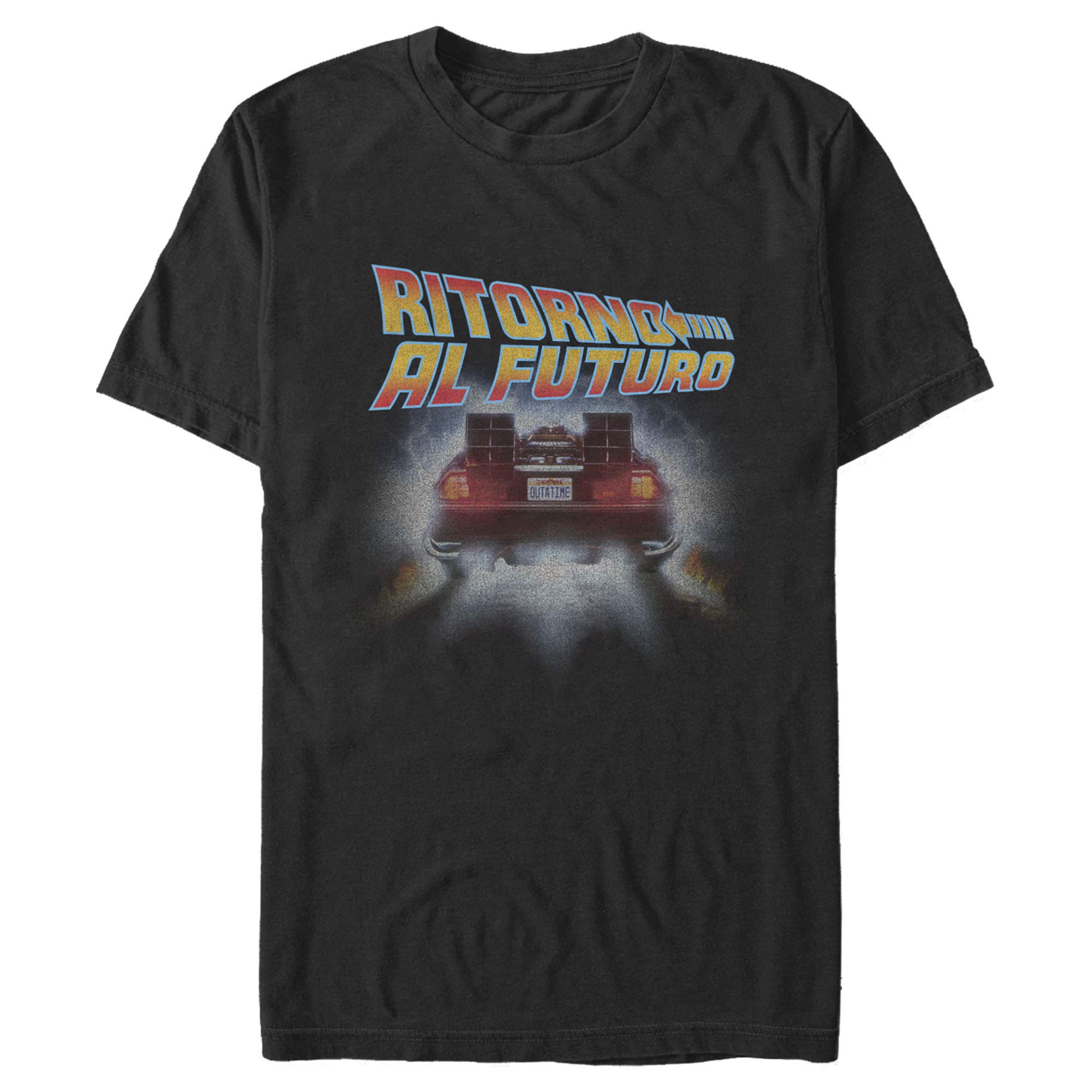 Back To The Future Italian Basic Solid Black T-Shirt - Classic Movie Inspired Casual Wear for Fans & Collectors