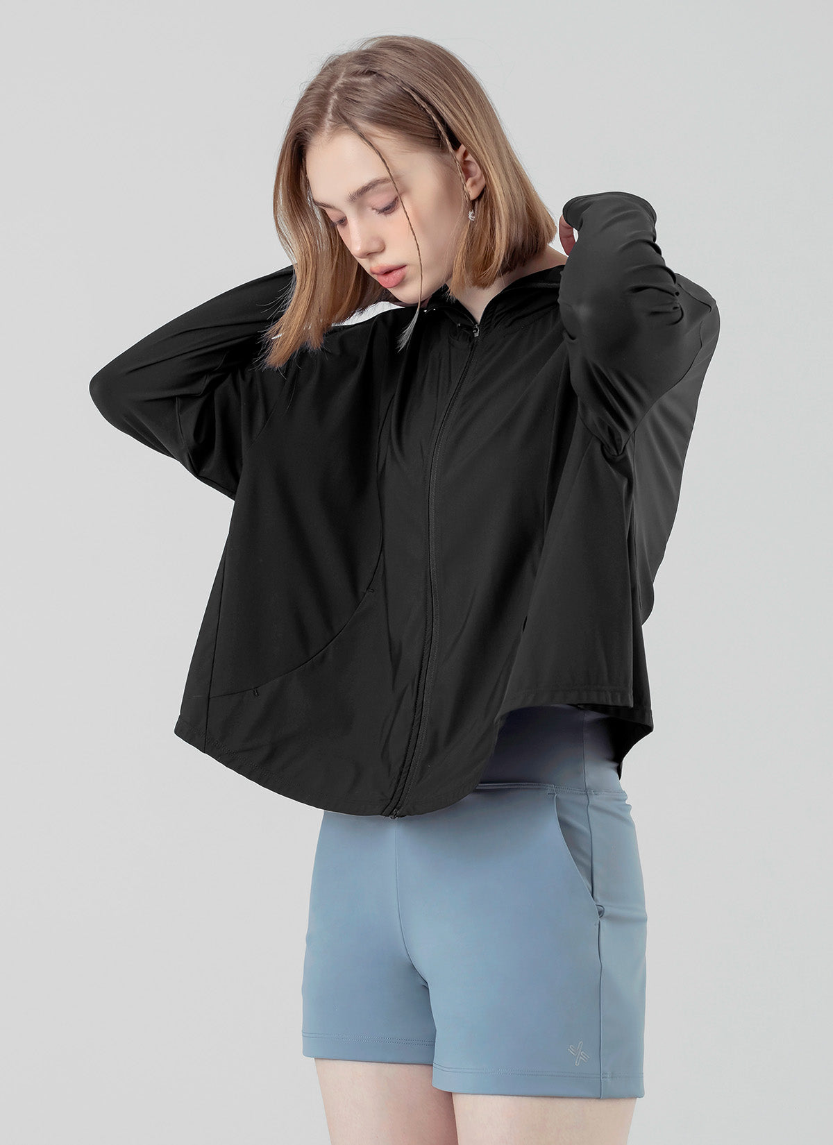 Lightweight Cooling Loose Fit Crop Hoodie Jacket for Women - Breathable Summer Outdoor Workout & Casual Wear