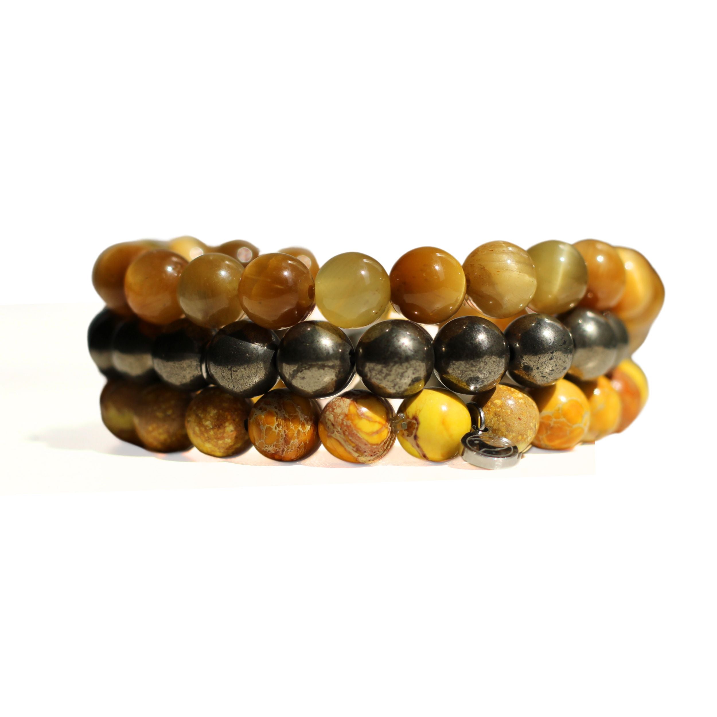 Solar Plexus Chakra Bracelet Set - 7 Chakra Healing Stones for Energy Balance & Meditation - Yoga Spiritual Jewelry Gift for Women & Men - Perfect for Reiki, Mindfulness Practice & Daily Wear