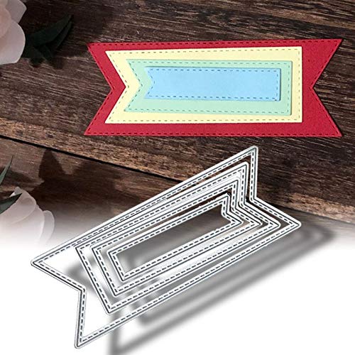 SELDIE Carbon Steel Dotted Line Flag Cutting Die - DIY Embossing Stencil Template for Paper Craft, Scrapbooking, Greeting Cards & Bookmarks | Perfect for Card Making, Scrapbook Decorations and Handmade Gifts
