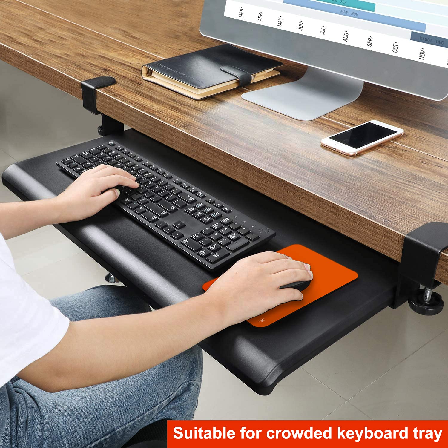 Audimi Small Mouse Pad 6 x 8 Inch - Mini Thick Non-Slip Mouse Mat for Laptop & Wireless Mouse - Portable, Washable Office & Travel Desk Accessory (Orange) - Perfect for Home, Work & Gaming Setup