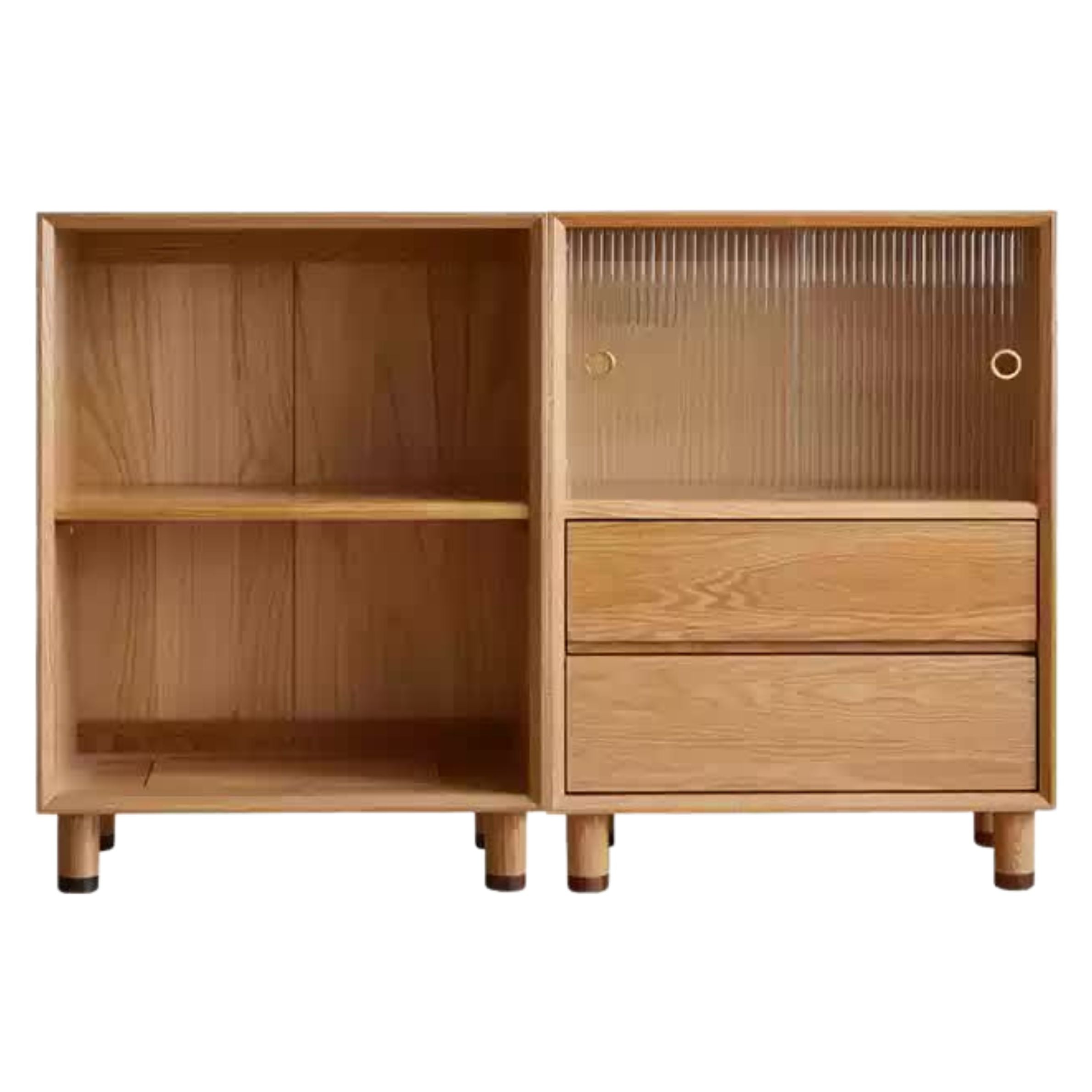 Oak Solid Wood Modern Creative Bookcase - Stylish Storage for Books & Home Decor | Perfect for Living Room, Office & Study Spaces