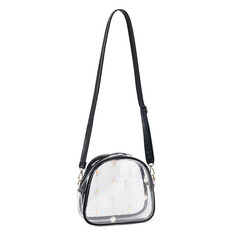 LOXOMU Clear Crossbody Bag for Women - Small See Through Shoulder Purse, Stadium Approved Transparent Bag for Concerts, Festivals & Travel