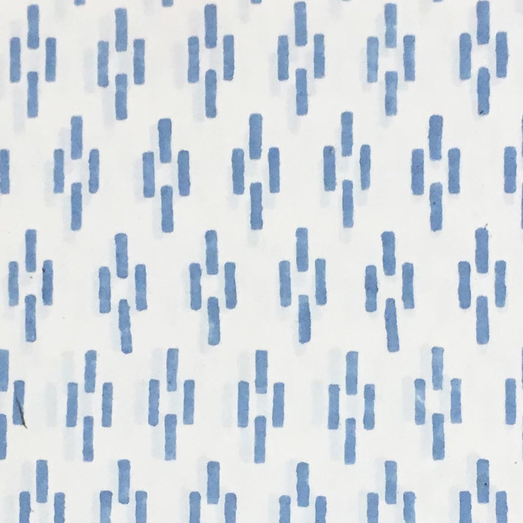 Dash Block Printed Cotton Fabric - Blue Sample | Handmade Quilting, Dressmaking & Home Decor Fabric