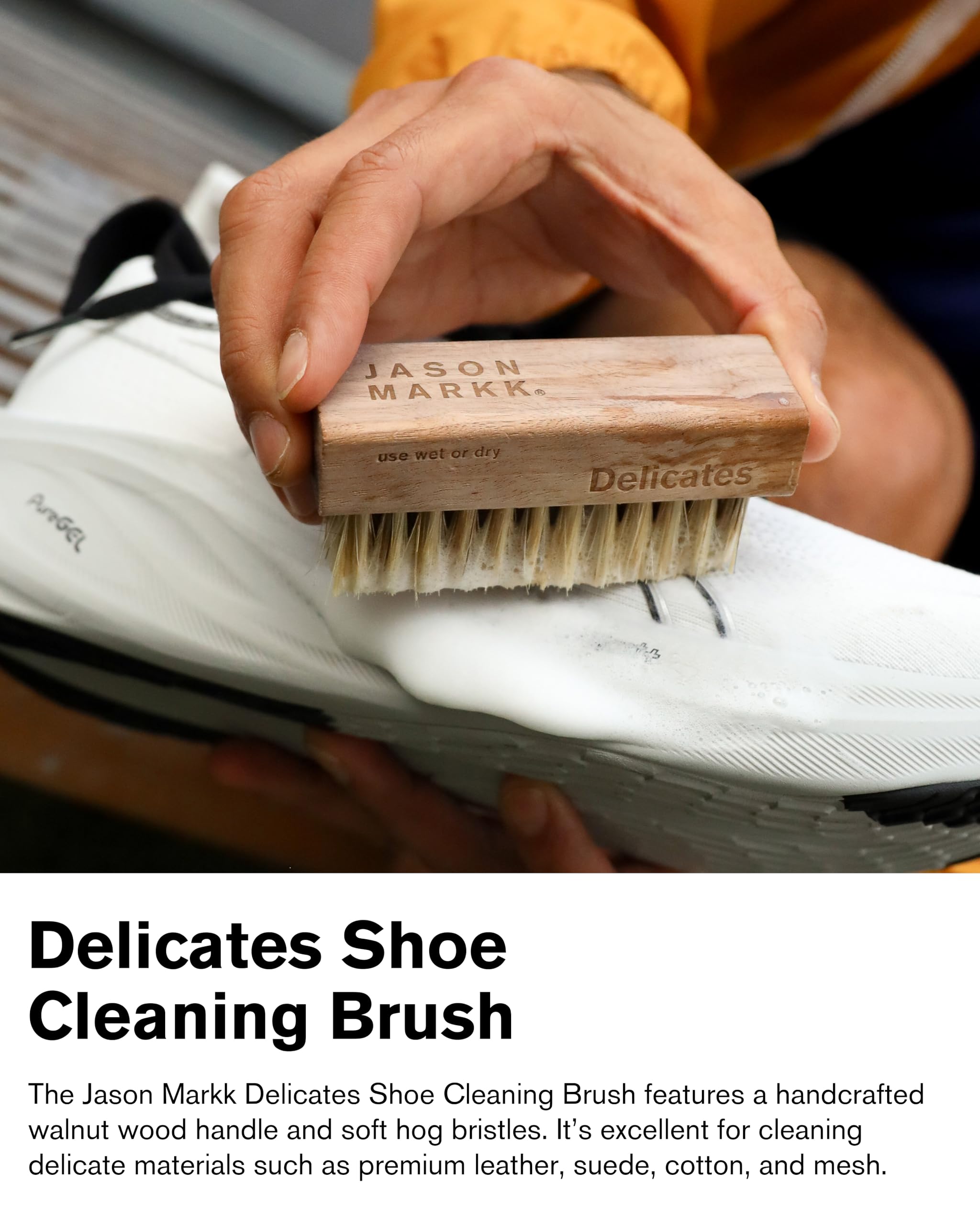 Jason Markk Premium Shoe Cleaning Kit - 3-Pack Ready-to-Use Foam Brushes for Sneakers, Boots & Leather Shoes | Fast Drying & Deep Cleaning Formula | Ideal for Gym Enthusiasts, Travelers & Everyday Shoe Care | Perfect for Athletic Shoes, Work Boots & Luxury Leather Footwear Maintenance